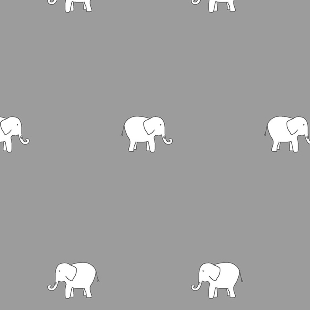 Set of 4 Panels - Peanut pals Grey and white elephant nursery curtains